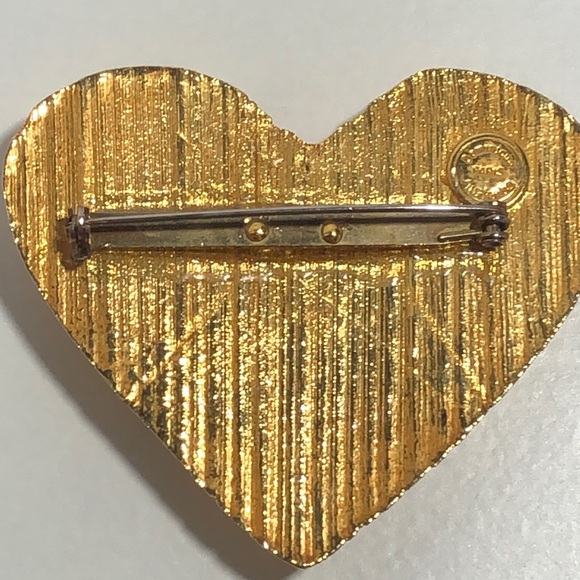 Dominique Aurientis Paris Gold Plated Vintage Heart Shaped Brooch Pin - Picture 3 of 13